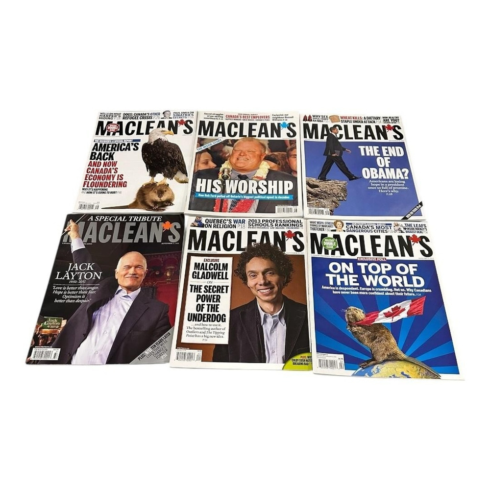 Maclean's Magazine Lot 6 Issues 2010-2013 Layton Obama Gladwell Softcover